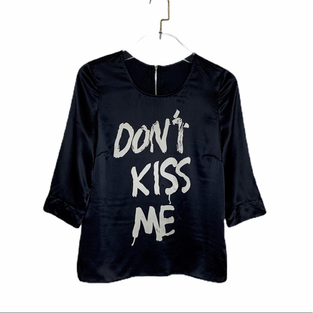 RARE Steffen Schraut Black Silk Blouse Don’t Kiss Me RARE Size 36